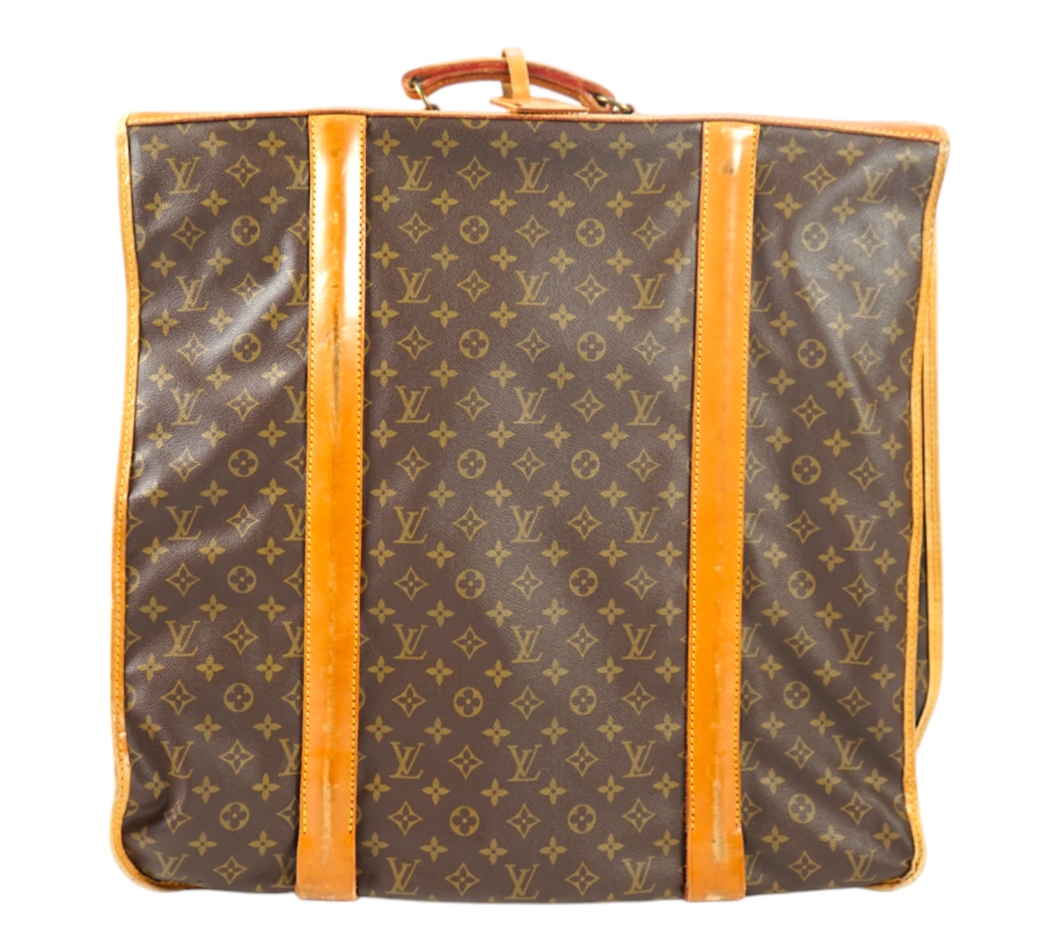 A Louis Vuitton monogram canvas and leather travel bag, 60cm x 53cm x 20cm closed